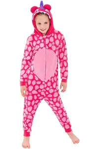 Флисовый комбинезон с пятнистым динозавром Animal Crazy, розовый