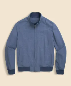 Бомбер из полиэстера и шерсти сирсакер Brooks Brothers, цвет Light Blue