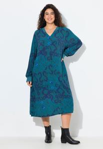 Платье Ulla Popken Day dress, Midnight Green/Dark Green