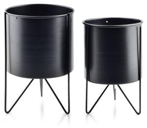 Цветочный горшок Mondex mit Füßen Swen 2 шт, 18x18x26 см, черный