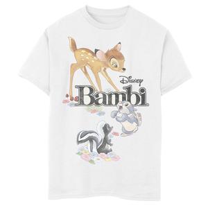 Классическая футболка с логотипом Disney's Bambi для мальчиков 8–20 лет, групповая съемка Disney