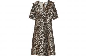 Леопардовое миди-платье GANNI, коричневое