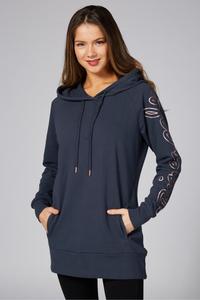 Длинная толстовка с капюшоном и логотипом Pineapple, серый