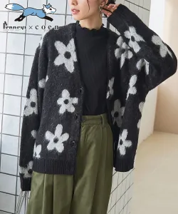 Разнообразные жаккардовые кардиганы из ворсистой вязки Coen, цвет Black