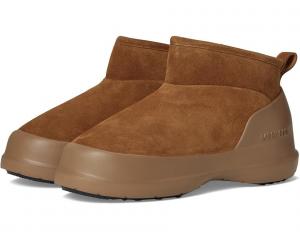 Угги унисекс MOON BOOT Luna низкие замшевые на толстой подошве, коньяк
