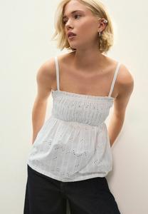 Топ Next REGULAR FIT-SHIRRED BRODERIE, White