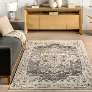 Ковер Ariel Persian Medallion Area Rug nuLOOM, 152x239 см, светло-голубой