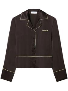 Off-White атласный пижамный топ, черный