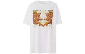 Футболка женская Burberry с принтом карты, белый