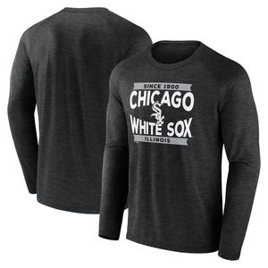 Мужская черная фирменная футболка Chicago White Sox Heroic Play реглан с длинным рукавом Fanatics