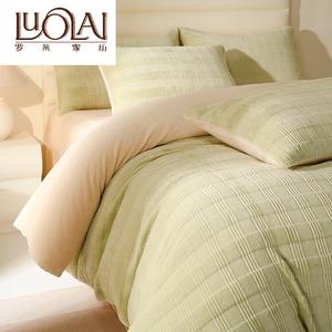LUOLAI HOME Комплект постельного белья, 4 предмета, 200x230 см, 2 кг, молочный бархат, цвет матча, Milan Style