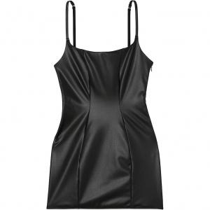 Victoria's Secret Фактурное кожаное платье-комбинация / BLACK платье-комбинация женское черное