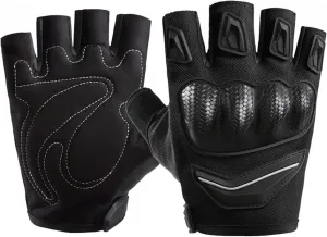 Летние мотоциклетные перчатки без пальцев, нескользящая, из влагоотводящей ткани, подходят для всех сезонов, Schwarz