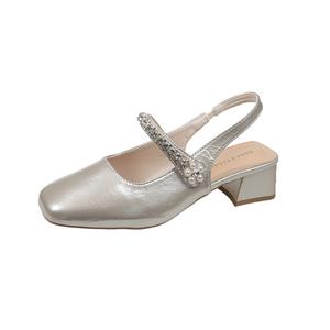 WUJI Туфли на платформе с массивным каблуком 4,5 см женские — шампань, цвет Champagne