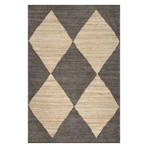 Ковер Pandora Diamond из джута Nuloom, черный, 77x183 см