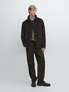 Вельветовая куртка с карманами Massimo Dutti, шоколадный