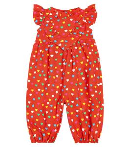 Детский комбинезон с нагрудником и принтом спереди Stella Mccartney Kids, красный