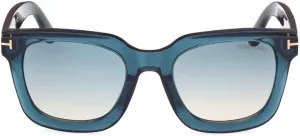 Солнцезащитные очки Tom Ford LEIGH-02 FT 1115, блестящий синий/синий оттенок, размер 52/22/140, женские, Shiny Blue