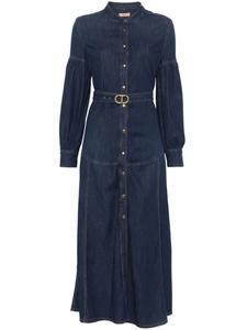 TWINSET длинное джинсовое платье с поясом, синий