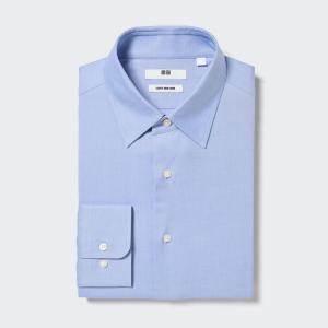 Рубашка UNIQLO Super Non-iron стандартного кроя, светло-синий