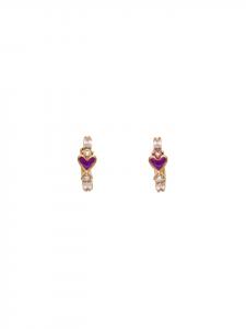 Faina Женские серьги-кольца в цвете розового золота и фиолетовом