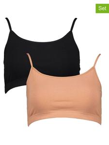 LASCANA Комплект из 2 бюстгальтеров: черно-бежевого цвета