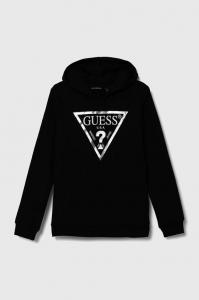 Детская хлопковая толстовка Guess, черный