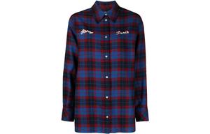 Футболка с логотипом в клетку KENZO, синяя