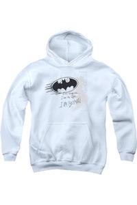 Батмен Я Возмездие молодежная толстовка с капюшоном Gildan, белый