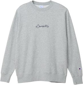 Мужская толстовка Champion с длинным рукавом из французского махрового хлопка, с графическим логотипом США и круглым вырезом, базовая модель C3-C031, серый