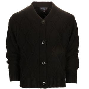 Детский вязаный кардиган на пуговицах с v-образным вырезом Gioberti, черный