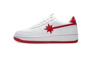 Низкие кеды для скейтбординга унисекс белые с красной звездой Starwalk Soldier, в комплекте 2 пары носков