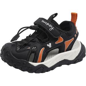 Детские сандалии серии Mickey с противоскользящей подошвой, амортизирующей, износостойкой, дышащей подошвой и низким верхом Disney, черный