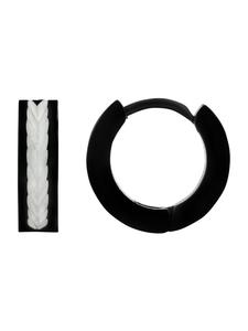 Adeliás Серьги унисекс - серьги-кольца из нержавеющей стали черного цвета