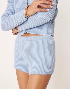 Короткие трикотажные шорты со средней посадкой, цвет синий Asos Design