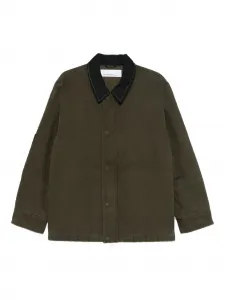 Пальто с контрастным воротником Oamc, зеленый