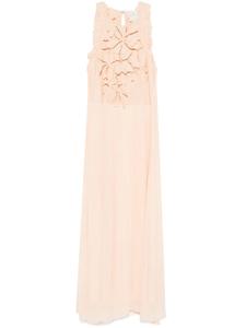 Forte Forte платье макси с цветочной аппликацией, розовый