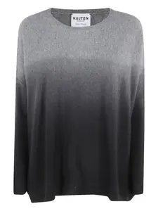 Кашемировый свитер с эффектом омбре kujten, серый