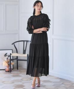 Свадебное платье из шифона с оборками на рукавах, платье для приглашений, вечернее платье, платье для встречи выпускников Pourvous, цвет Black