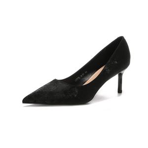 Женские туфли на тонком каблуке и высоком каблуке QITUMAUL, Black[Heel Height 6.5Cm]