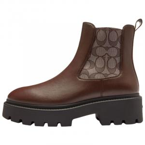 COACH Ботильоны Lucy Short Chelsea коричневые, женские, высота каблука 5 см