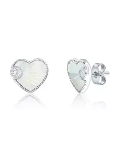 Стерлинговое серебро, кулон в форме сердца и фианиты Caribbean Treasures, silver