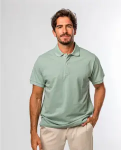 Мужская светло-зеленая рубашка-поло из пике Wickett Jones, светло-зеленый