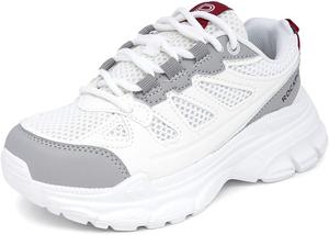 Кроссовки для мальчиков Rockport Kids - Прочные, дышащие с сетчатым верхом, с амортизирующей подошвой для комфорта - Спортивная обувь для ходьбы, бега и школы, на шнуровке/резинке (для детей старшего и младшего возраста), белый/серый