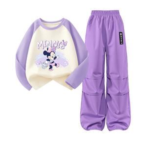 Детская повседневная спортивная одежда Disney, фиолетовый
