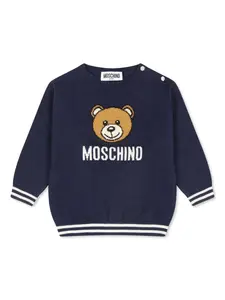 Джемпер с логотипом Moschino Kids, синий
