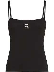 Топ с нашивкой-логотипом KARL LAGERFELD, черный