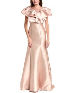 Платье Rene Ruiz Mikado с эффектным вырезом и расклешенным лифом Rene Ruiz, золотой