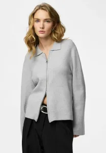 Кардиган pcraja reissverschluss Pieces, Light Grey Melange