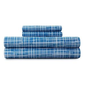 Комплект простыней Micro Flannel с наволочками, цвет Crosshatch Blue